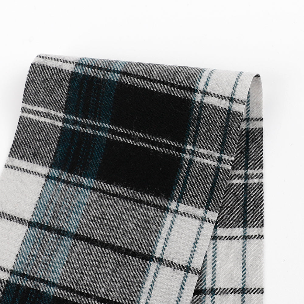 Pure Wool Twill Plaid - Chalk / Black – The Fabric Store Online