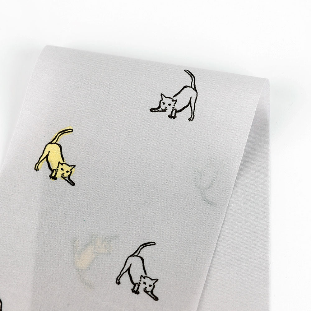 Kitty Print Cotton Shirting - Nimbus