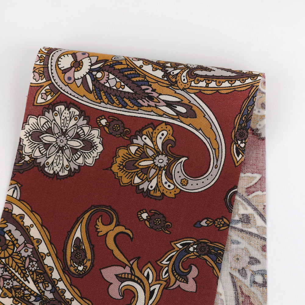 Paisley Cotton / Rayon - Maroon Mix – The Fabric Store Online