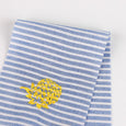 Pineapple Embroidered Stripe Chambray - Blue